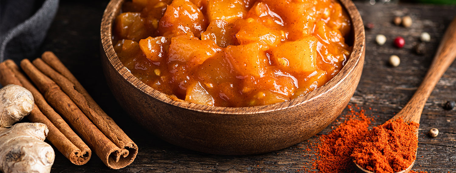 Ayurvedische Chutneys-Banner Kürbis-Banner